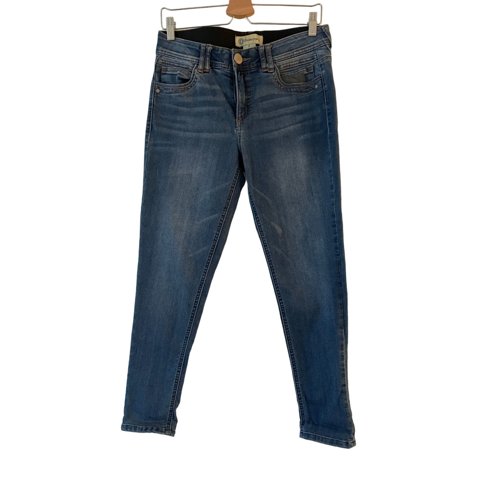 Democracy AB Technology Crop Ankle Skinny Jeans 8 Faded Whiskered 5-Pocket Denim